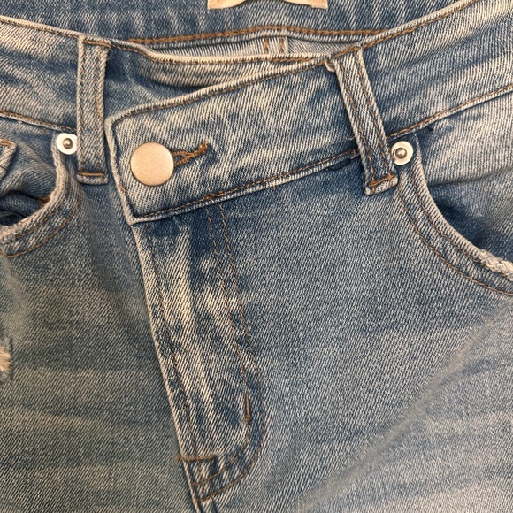 Altar'd State Flare Raw Hem Crossover Waist Size 27 💫 - Picture 5 of 7